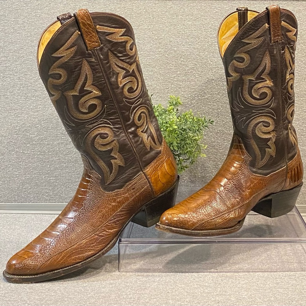 Panhandle Slim Ostrich Print Boots Size 11 1/2